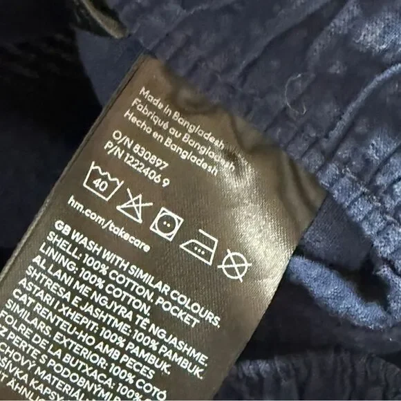 H&M Boys Seersucker Shorts Navy Pull On US 10 Preppy - Picture 6 of 6